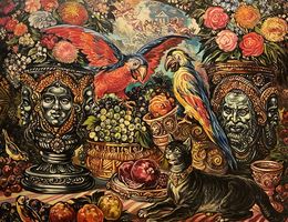 Painting, Still Life with Parrots, Alexander Litvinov