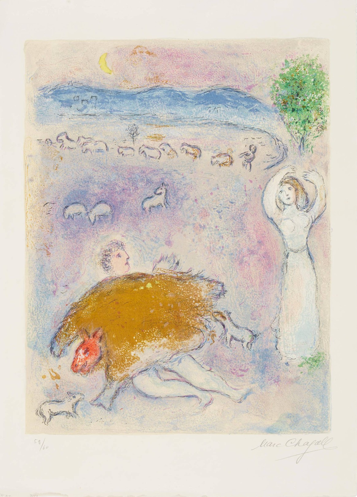 Marc Chagall, La Ruse de Dorcon, from Daphnis et Chloé Marc Chagall, La Ruse de Dorcon, from Daphnis et Chloé