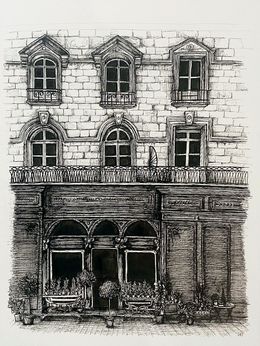 Dessin, On the streets of Chinon, Libby Bothway