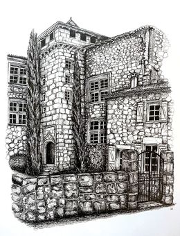 Dessin, Chateau de Fourcés, Libby Bothway