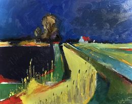 Painting, Village Road, Lile Gasviani