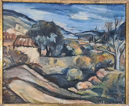 Pittura, The Bastide at Signes - Mid Century Expressionist Rural Landscape, Olympe Silvy