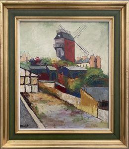 Painting, Montmartre, le Moulin de la Galette, Élisée Maclet