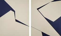 Painting, Divergence 1, diptych, Veronika Obushikhina