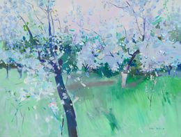 Painting, Cherry orchard, Yehor Dulin