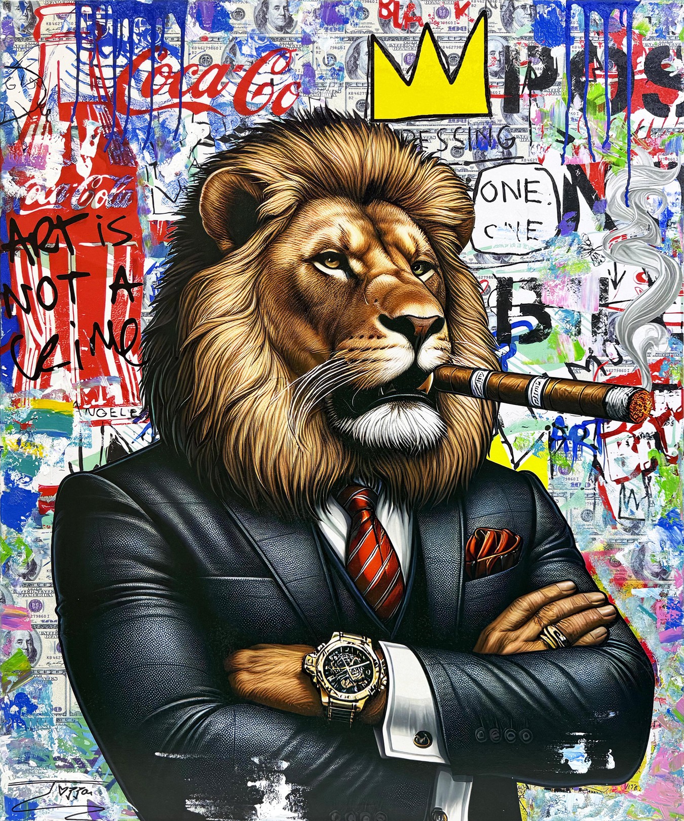 Jozza, Majesty Is Back (large original painting on canvas) Jozza, Majesty Is Back (large original painting on canvas)