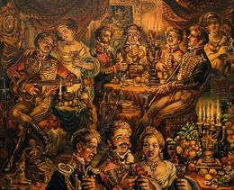 Painting, 19th Century Party, Alexander Litvinov