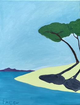 Painting, Ombres sur la plage, Frédéric Cadiou