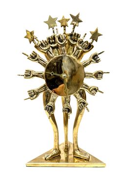 Sculpture, Reloj Astrologico (rare signed bronze sculpture), Pedro Friedeberg