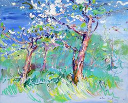 Painting, Apple tree blossom, Helen Shukina