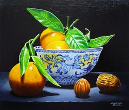 Painting, Clémentines au bol chinois, Jean-Pierre Walter