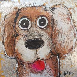 Peinture, Chien heureux, Hervé Maury