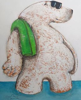Peinture, Ours serviette verte 2, Hervé Maury