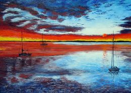 Peinture, Crépuscule, Gyslaine Pachet-Micheneau