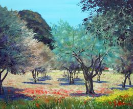 Peinture, Oliveraie, Gyslaine Pachet-Micheneau