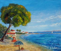 Peinture, Plage des cigales, Gyslaine Pachet-Micheneau