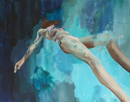 Peinture, Apesanteur bleue, Nathalie Cubéro