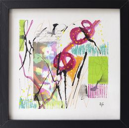 Peinture, Jour de printemps - Série poétique collage Mixed Media, Denise Crolle-Terzaghi