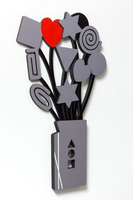 Sculpture, Gray Flowers – 3D Wall Sculpture, Zion Ezri