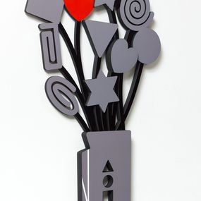 Sculpture, Gray Flowers – 3D Wall Sculpture, Zion Ezri