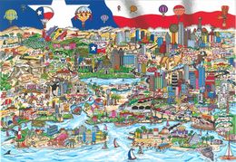 Painting, Texas we got it y'all, Charles Fazzino