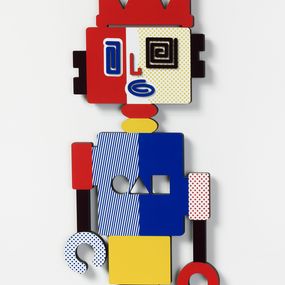 Sculpture, King Robot- 3D wall sculpture, Zion Ezri