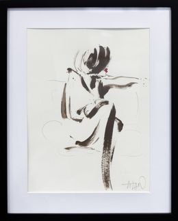 Pittura, Assise sur canapé - Série portrait de femme stylisé, Richard Atlan