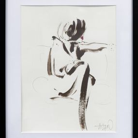 Pittura, Assise sur canapé - Série portrait de femme stylisé, Richard Atlan