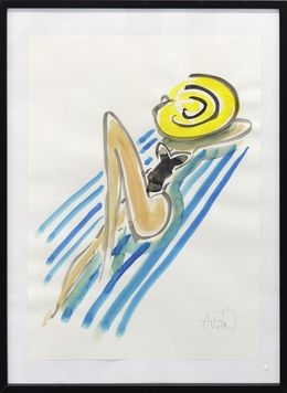 Pittura, A la plage - Série portrait de femme stylisé, Richard Atlan