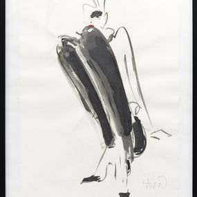 Pittura, Assise au pantalon noir - Série portait de femme stylisé, Richard Atlan