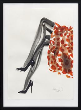 Pittura, Bas noirs - Série portait de femme stylisé, Richard Atlan