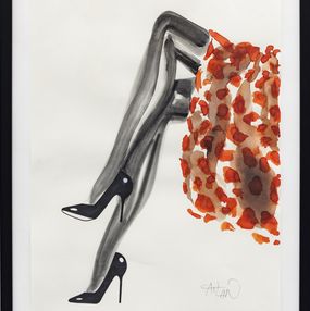 Pittura, Bas noirs - Série portait de femme stylisé, Richard Atlan