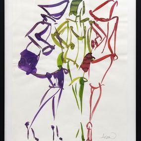 Pittura, Trois femmes - Série portrait de femme stylisé, Richard Atlan
