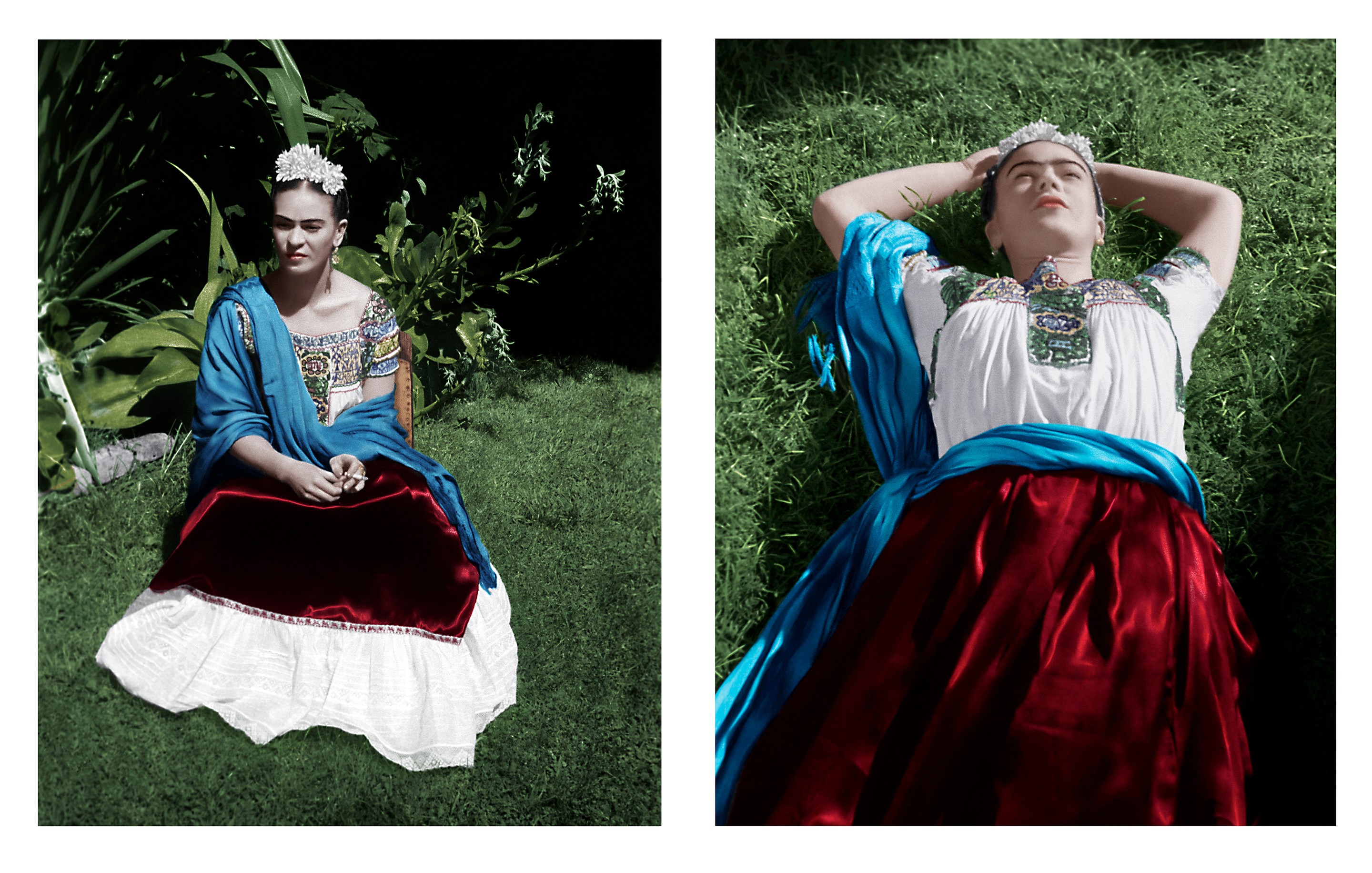 Leo Matiz, Frida Kahlo in the Blue House, Coyoacán, Mexico. 1943. Diptych Color portraits Leo Matiz, Frida Kahlo in the Blue House, Coyoacán, Mexico. 1943. Diptych Color portraits