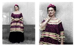 Photographie, Frida Kahlo in the Blue House (Diptych) Coyoacán, Mexico. 1943. Color Portraits, Leo Matiz
