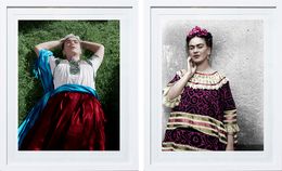 Photographie, Frida Kahlo in the Blue House, Coyoacán, Diptych Framed. From the Frida Khalo Series, Leo Matiz