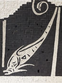 Peinture, Dauphin mythique romain - Mosaïque dauphin stylisé, Marie Cloarec