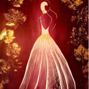Gemälde, Euphorie dorée, Rose Passalboni