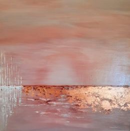 Painting, Eclat d'or et de rose, Rose Passalboni