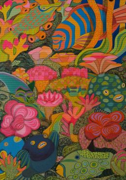 Painting, La Rose Corail, Henri Ichiza