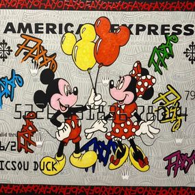 Painting, American Express MIckey & Minnie, Stéphan Ouzilou (Fano)