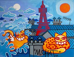 Peinture, La vague sur les toits parisiens, M.Chat