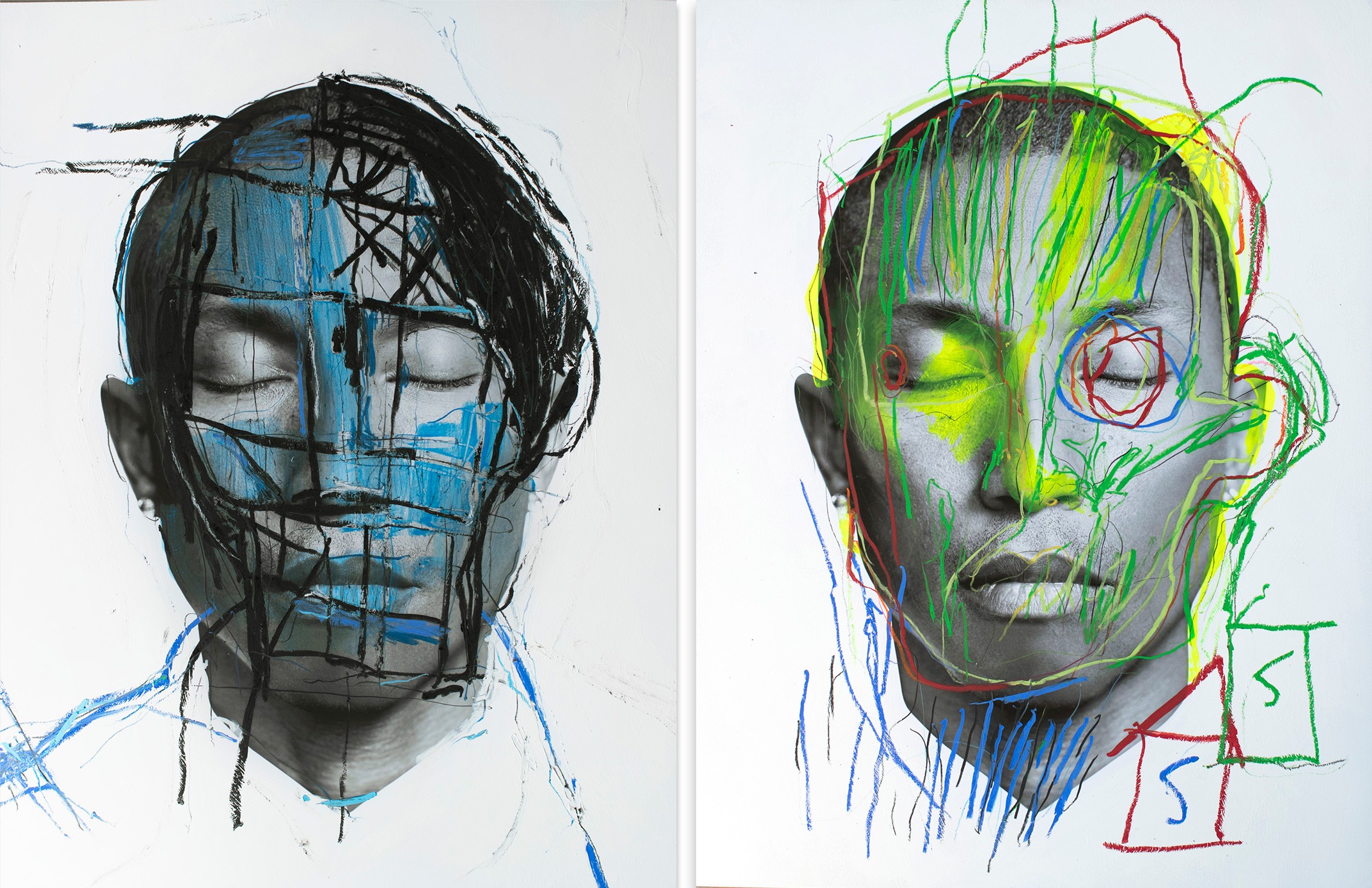 Hunter & Gatti, The Radiants and Head, Pharrell Williams portrait. Live forever. Hunter & Gatti, The Radiants and Head, Pharrell Williams portrait. Live forever.