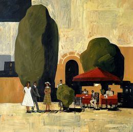 Pintura, Evening city street, Jacob Burda