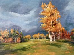Pintura, Golden birch, Natalia Korneeva (Natiko)