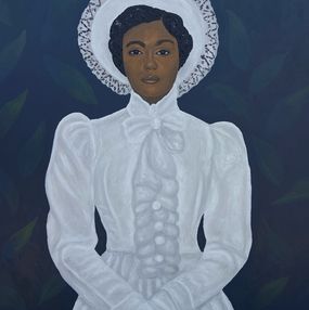 Gemälde, Lady In White 2 - 21st Century Contemporary, Figurative, Portrait, Women, Modern, Olaniyi Timothy