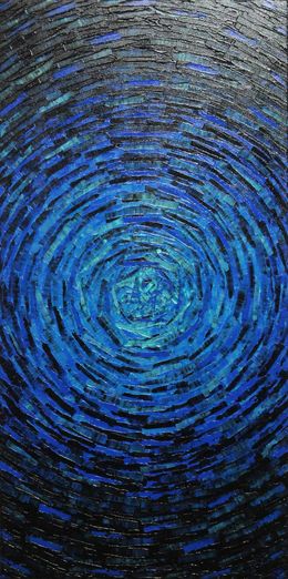 Gemälde, Éclat fragmenté bleu irisé, Jonathan Pradillon