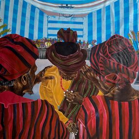 Peinture, Remarkable Day 1 - 21st Century Contemporary, Figurative, Couple Marriage Culture, Michael Adetula