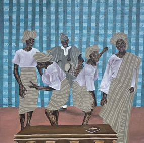 Gemälde, Giving Last Respect 2 - 21st Century Contemporary, Celebration of Life and Death, Michael Adetula