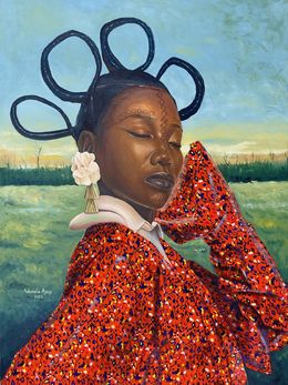 Painting, Solace of My Native Land - 21st Century, Contemporary, Figurative, Women, Africa, Ademola Ajayi